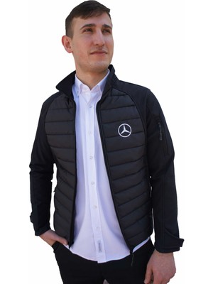 Uniprom Mercedes Mont Softshell-Ray Desen Likralı Siyah 5 Cepli - Erkek