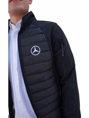 Uniprom Mercedes Mont Softshell-Ray Desen Likralı Siyah 5 Cepli - Erkek