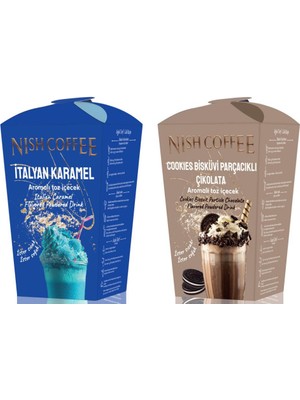 Nish İtalyan Karamel Cookies Bisküvi Parçacıklı Çikolata Aromalı Toz İçecek 2 x 250 gr