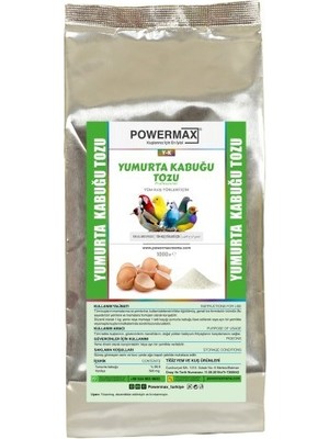 POWERMAX Yumurta Kabuğu Tozu (1 Kg) Doğal Kalsiyum Kaynağı