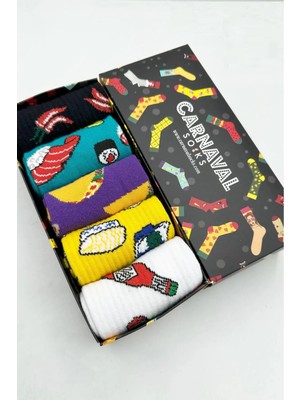 Carnaval Socks 5'li Sushi Tasarımlı Desenli Renkli Çorap Kutusu