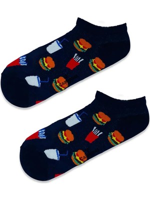 Carnaval Socks Patik Hamburger Desenli Renkli Çorap