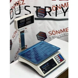 Sönmez Endüstriyel Plt Power Market Kasap Manav Terazisi 40 kg - 2 gr Boyunlu Çift Ekran Akülü Terazi