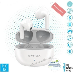 MX15 Dokunmatik Bluetooth Kulaklık Tws +Ekstra Bass MX15 Tws Bluetooth Kulaklık Bt 5.3