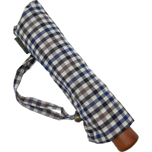 Snotline-April Bayan Şemsiye Otomatik Açılır 90 cm Çap Kapalı 30 cm Çanta Boy Lacivert Yeşil Ekose