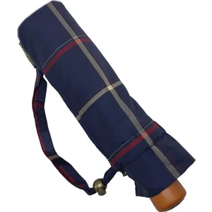 Snotline-April Bayan Şemsiye Otomatik Açılır 90 cm Çap Kapalı 30 cm Çanta Boy Lacivert Yeşil Ekose