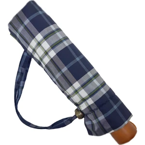 Snotline-April Bayan Şemsiye Otomatik Açılır 90 cm Çap Kapalı 30 cm Çanta Boy Lacivert Yeşil Ekose