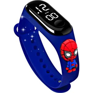 Dzc Kuzenler Avm Örümcek Adam Spderman Figürlü Dijital LED Dokunmatik Ekranlı Su Geçirmez (Laci) (Akıllı Değil) Çocuk Kol Saati