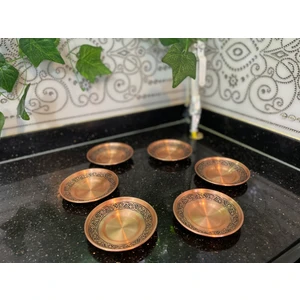 Dmt Copper Home Gaziantep Bakır Çay Tabağı El Işlemesi 6'lı 1.sınıf Özel Bakır