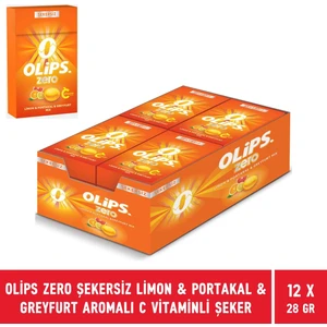 Zero Şekersiz Limon & Portakal & Greyfurt Aromalı C Vitaminli Şeker 28 gr - 12 Adet