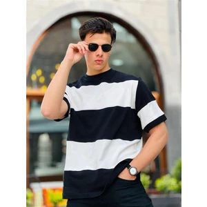 Oversize Kısa Kollu Tişört Erkekler İçin Siyah-Beyaz Renk Seçeneği %95 Pamuk