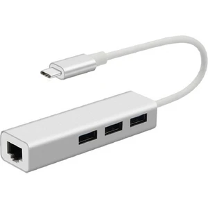 Type-C Ethernet USB Girişli Type C Çoklayıcı 3 Port USB 1 Port RJ45 Ethernet Adaptör