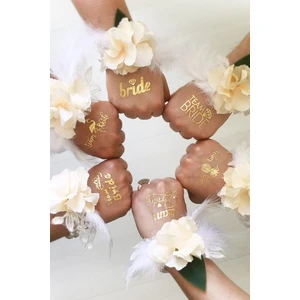 Parti Furyası Bride To Be Bride Gold Renkli Altın Sarısı 1 Bride 10 Team Geçici Dövme Bekarlığa Veda Partisi