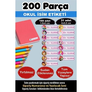 Kt Grup Okul Etiketi Kalem Defter Etiketi Özel Isim Yazılabilen Disney Prensesler 15 Figür 200 Adet