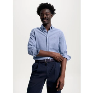 Tommy Hilfiger Slim Fit Düğmeli Yaka Mavi Erkek Gömlek MW0MW30675C66