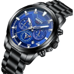 Nıbosı Kronograf Erkek Saatleri Suya Dayanıklı 2536 Siyah (Yurt Dışından)