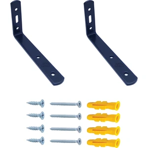 Siyah Deprem Güvenliği Dekoratif Dolap Sabitleme Aparatı Seti 6 x 9 cm - Mobilya Gardırop Portmanto Eşya Duvara Sabitleyici Aparat - Orta Yük L Demir Gönye Köşebent