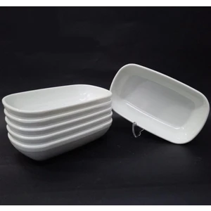 6 Adet Beyaz Melamin Kayık Tabak 13X8CM Miniboy Kahvaltı Tabağı Günübirlik Hesaplı Meze Çerez Sosluk