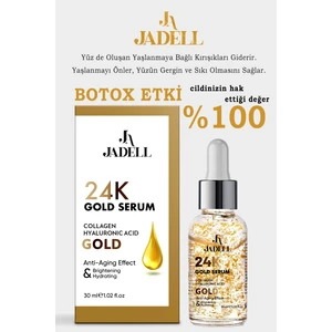 24K Altın Yüz ve Göz Çevresi Serumu – Kolajen ve Hyalüronik Asit İçerikli, Nemlendirici ve Aydınlatıcı, Tüm Cilt Tipleri için 30 ml