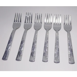 6 Adet Yemek Çatalı Seti Paslanmaz Çelik Safir 20CM Ucuz Md Çatal Günübirlik Için Ideal Sofra Seti