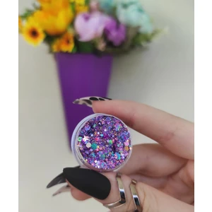 Hb Tasarım Glitter Jel Forumlu Parlak Işıltılı Vücut Simi Yüz Simi Mor