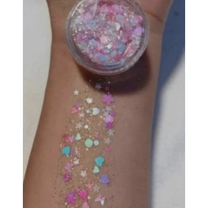 Hb Tasarım Glitter Jel Far Kalp -Kelebek Yansimalı