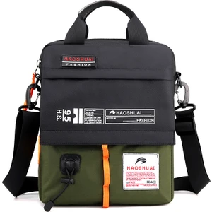 Erkek Omuz Askılı Çanta Rahat Erkek Çantası Taşınabilir Evrak Çantası Tuval Su Geçirmez Açık Çanta (Yurt Dışından)