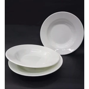 12 Adet Beyaz Melamin Çukur Yemek Tabağı 21X3CM Haşlama,kurufasulye Hesaplı Sulu Yemek Kabı Kaliteli