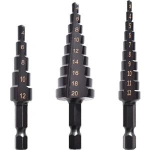 Kkmoon 3 Adet Hss Kobalt Kademeli Matkap Ucu Seti Ince Demir/çelik/pvc/ahşap (Yurt Dışından)