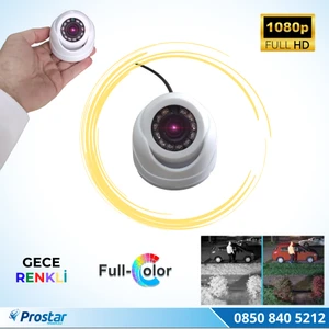 Araçlar Için Mini Plastik Dome 2 Mp Full Hd Gece Renkli Görü
