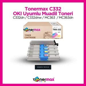 Toner Max® Oki C332 / MC363 Set Muadil Toneri - 3.5k Eco