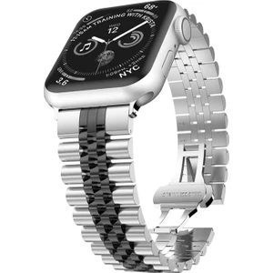 Apple Watch 7-8 41MM 6-5-4 40MM Kayış Kordon Paslanmaz Çelik 3-2-1 38MM