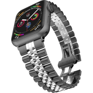 Apple Watch 7-8 45MM 6-5-4 44MM Kayış Kordon Paslanmaz Çelik 3-2-1 42MM