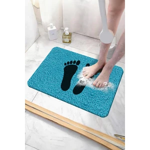 Paspas Yap Ayak Izli Banyo Paspası Kaymaz Taban Yumuşak ve Esnek  Paspas Islak Zemin Hijyenik Paspas (40X60 Cm)