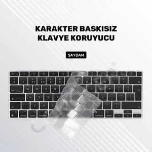 Furenfa Macbook Air 2020 13 Inc M1 A2337 / A2179 Uyumlu Türkçe Q Klavye Slim Şeffaf Klavye Koruyucu Kılıf