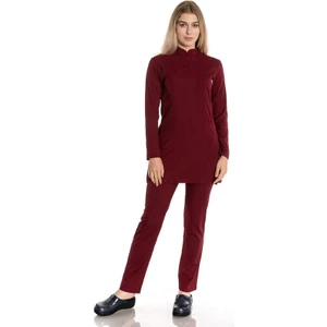 Soft Likra Bordo Tesettür Takım Hemşire Forması