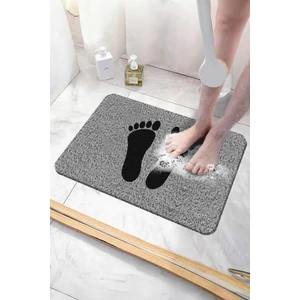 Paspas Yap Ayak Izli Banyo Paspası Kaymaz Taban Yumuşak ve Esnek  Paspas Islak Zemin Hijyenik Paspas (40X60 Cm)