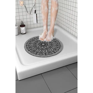 Paspas Yap Yuvarlak Desenli Banyo Paspas Kaymaz Su Emici Paspas Islak Zemin Hijyenik Paspas 50X50 Cm