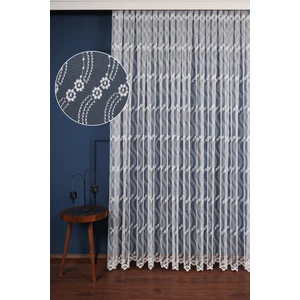 Es Desen Brode Nakış Işlemeli Tül Perde (1/3 Sık Pile)