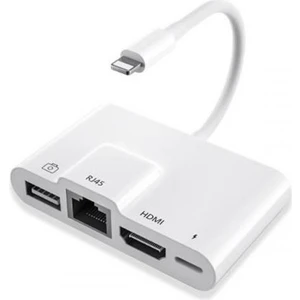 Ipad iphone RJ45 HDMI Dönüştürücü 3in1 Iphone 1000MBPS RJ45 Hdmi Otg Hub Iphone Ethernet Kablosu