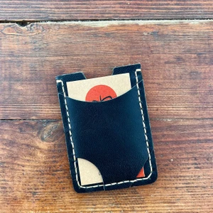 Elyapımı Siyah Deri Minimal Kartlık Cüzdan