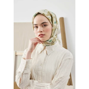 Fresh Scarfs Multı Flower Desen Pamuk Ipek Eşarp Adaçayı