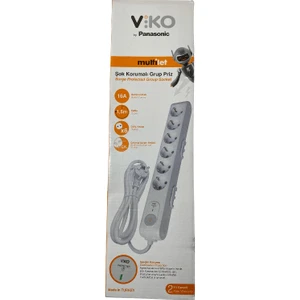 6 Lı Akım Korumalı Çocuk Korumalı Anahtarlı Priz (2 Adet)