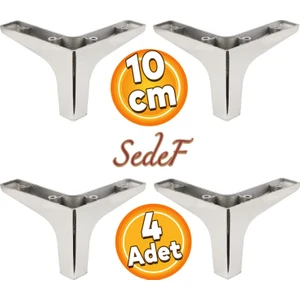 Sedef Lüks Mobilya Kanepe Sehpa Tv Ünitesi Koltuk Ayağı 10 cm Krom Ayakları (4 Adet)