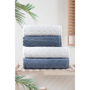 Mürdüm Home 4'lü Banyo Havlu Seti Hamam Takımı 100% Pamuk