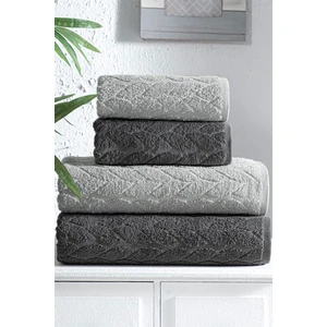 Mürdüm Home 4'lü Banyo Havlu Seti Hamam Takımı 100% Pamuk