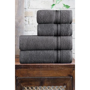 Mürdüm Home 4'lü Banyo Havlu Seti Hamam Takımı 100% Pamuk