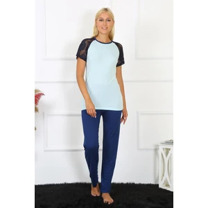 Kadın Kolu Dantelli Penye Pijama Takım 4148