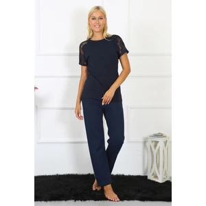 Kadın Kolu Dantelli Penye Pijama Takım 4150
