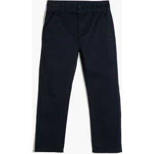 Canvas Pants Pockets Normal Leg Cotton